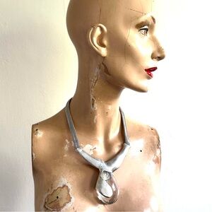 ⚡️FLASH SALE⚡️OOAK Metal & Glass Designer Necklace-Statement Piece-from Paris